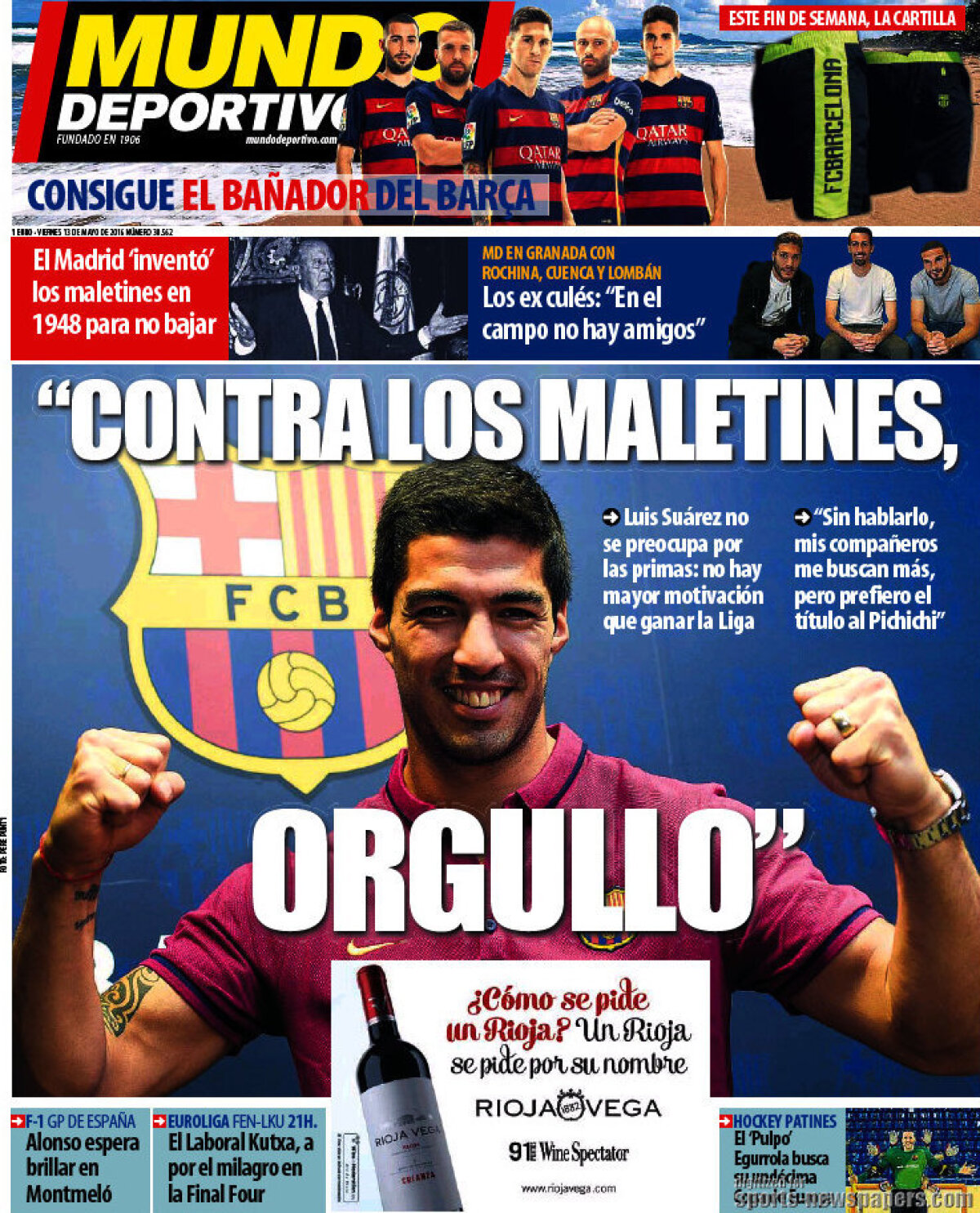 Ce scriu azi ziarele de sport din lume (13 mai 2016)