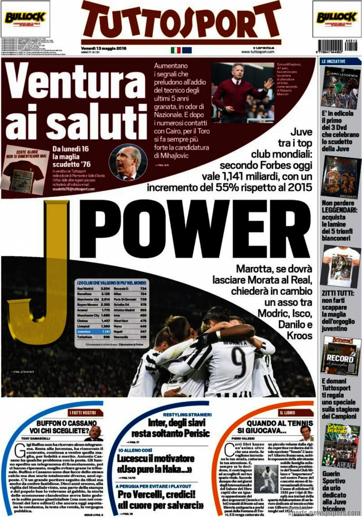 Ce scriu azi ziarele de sport din lume (13 mai 2016)