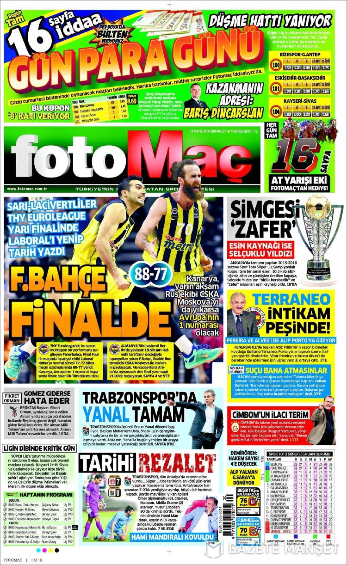 Ce scriu azi ziarele de sport din lume (14 mai 2016)