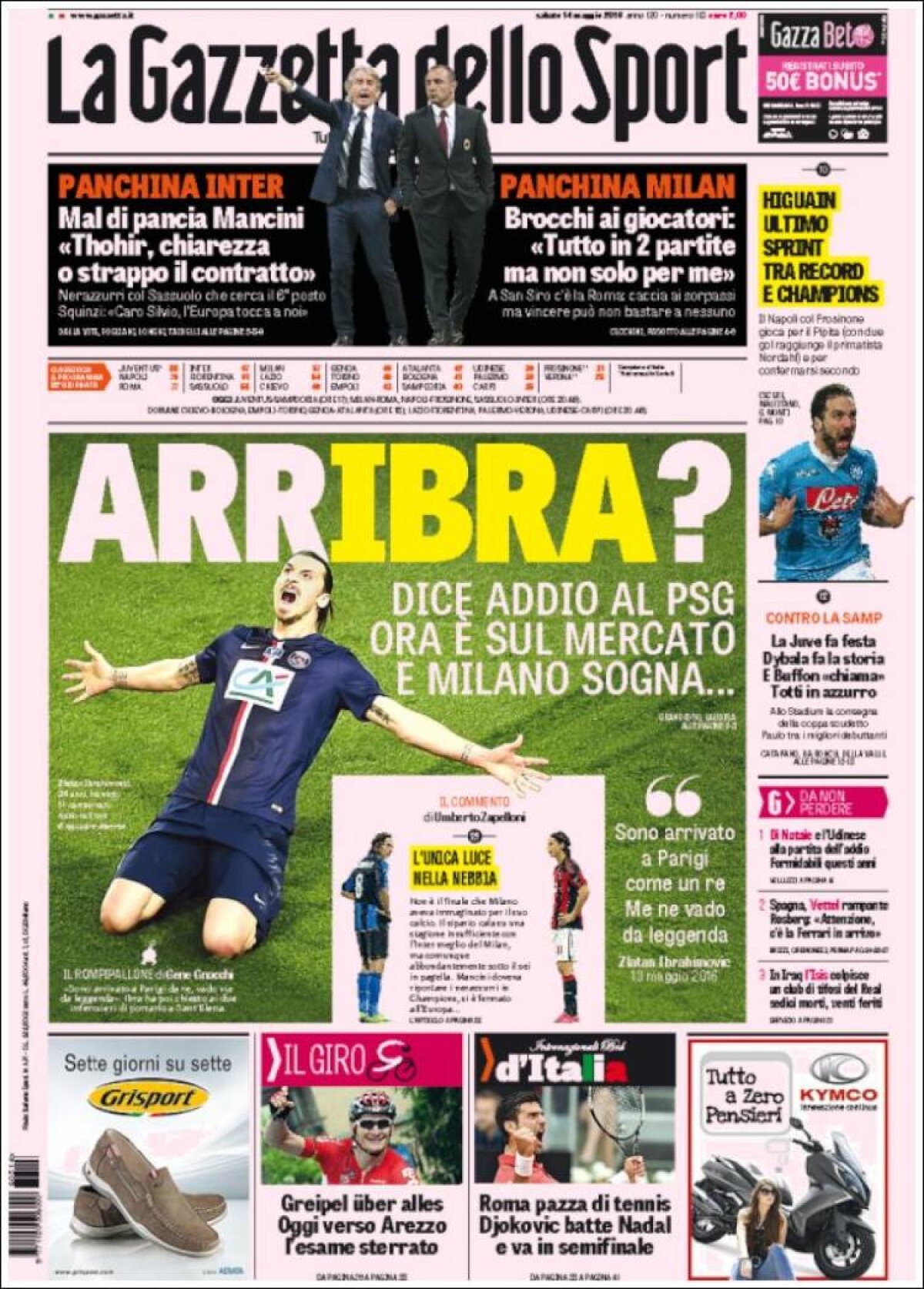 Ce scriu azi ziarele de sport din lume (14 mai 2016)