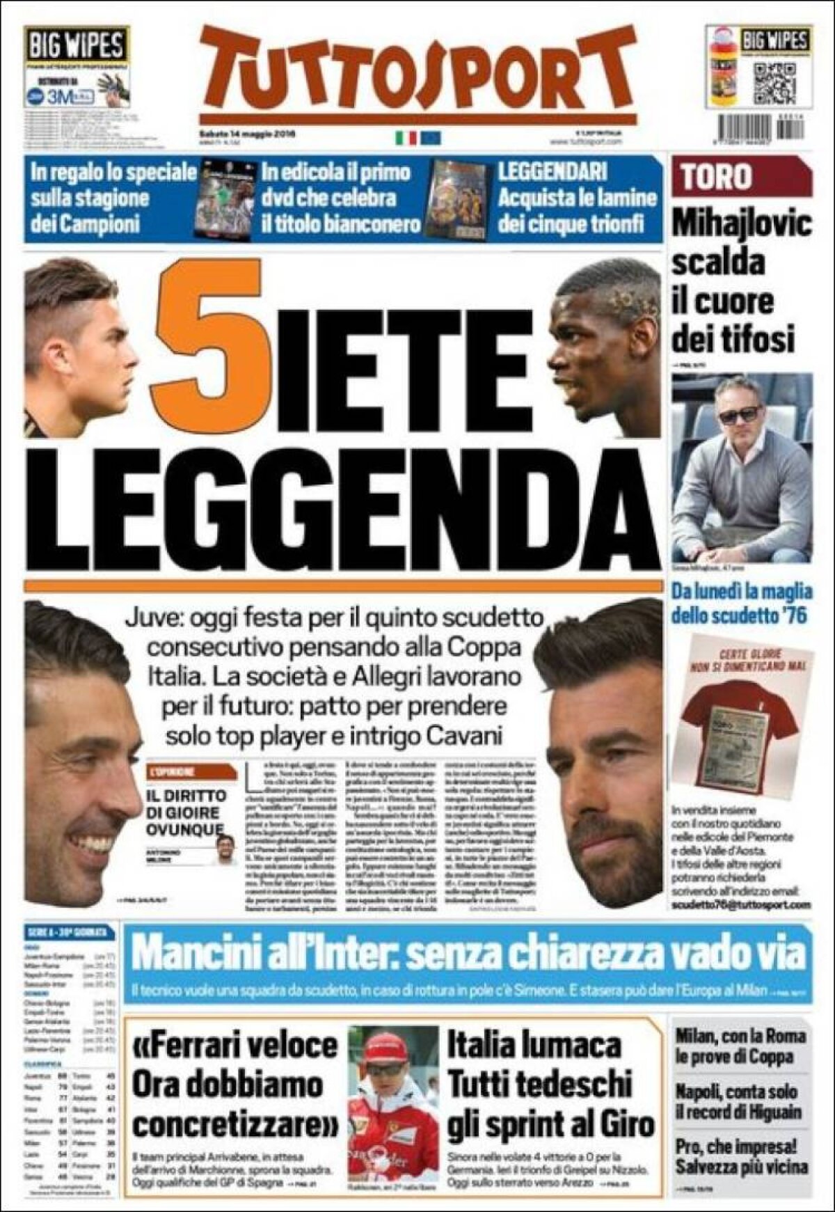 Ce scriu azi ziarele de sport din lume (14 mai 2016)