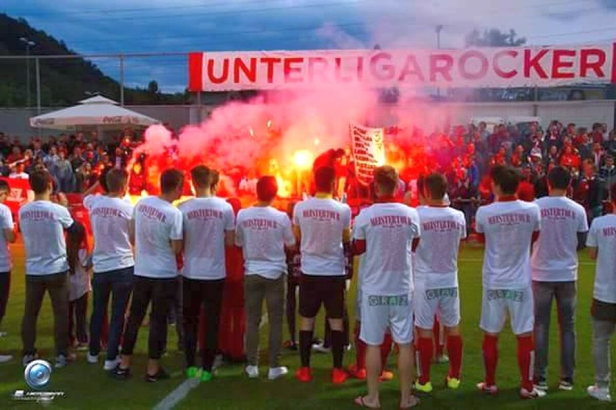 FOTO Spectacol de zile mari în liga a 6-a » Suporterii au făcut show la sărbătoarea de promovare a echipei