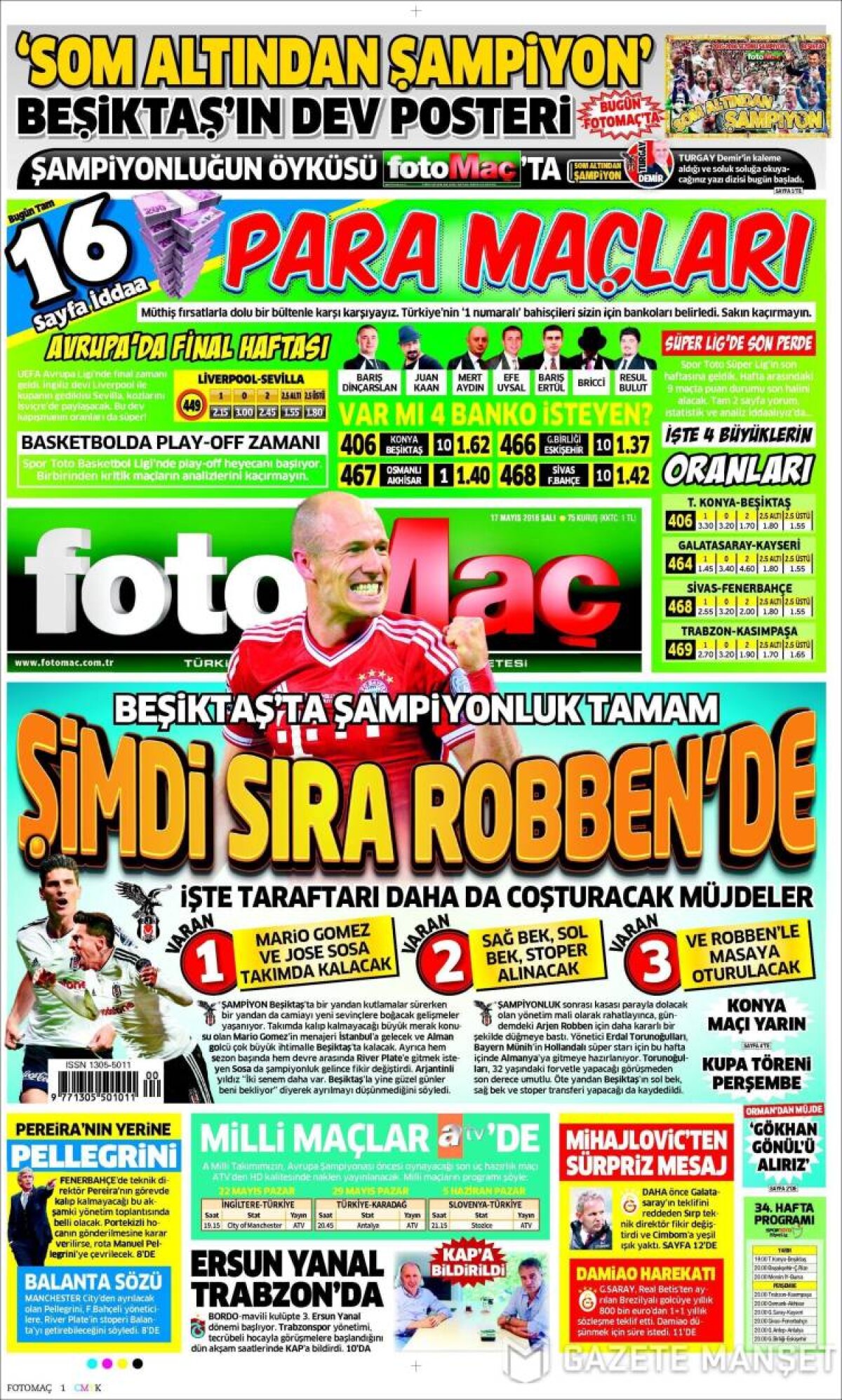 Ce scriu azi ziarele de sport din lume (17 mai 2016)