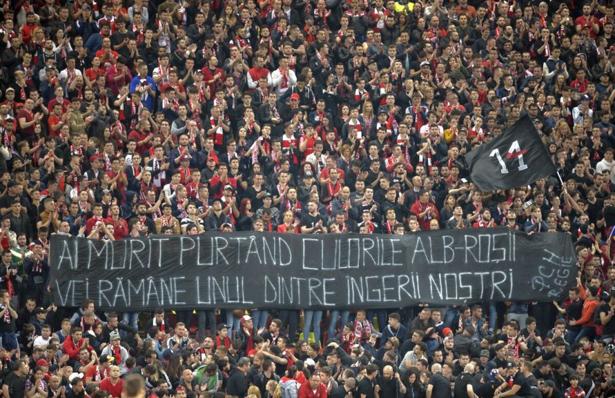 GALERIE FOTO Momente înălțătoare la finala Cupei României » Suporterii dinamoviști au afișat o coregrafie impresionantă în memoria lui Ekeng! Jocul a fost oprit în minutul 14