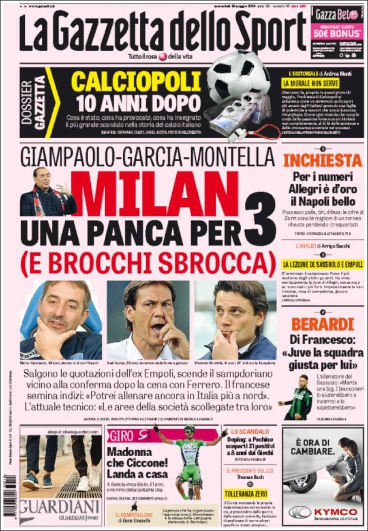 Ce scriu azi ziarele de sport din lume (18 mai 2016)