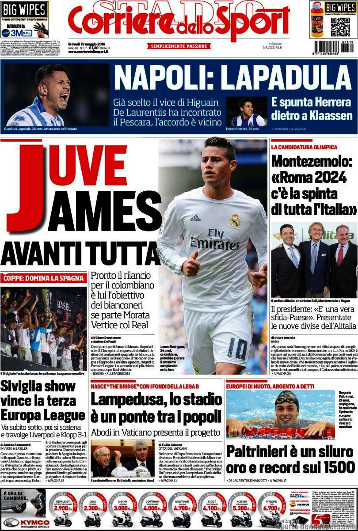 Ce scriu azi ziarele de sport din lume (19 mai 2016)