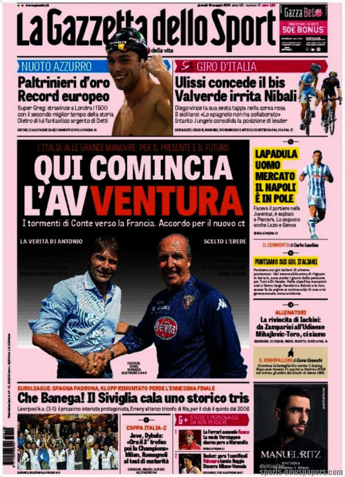 Ce scriu azi ziarele de sport din lume (19 mai 2016)