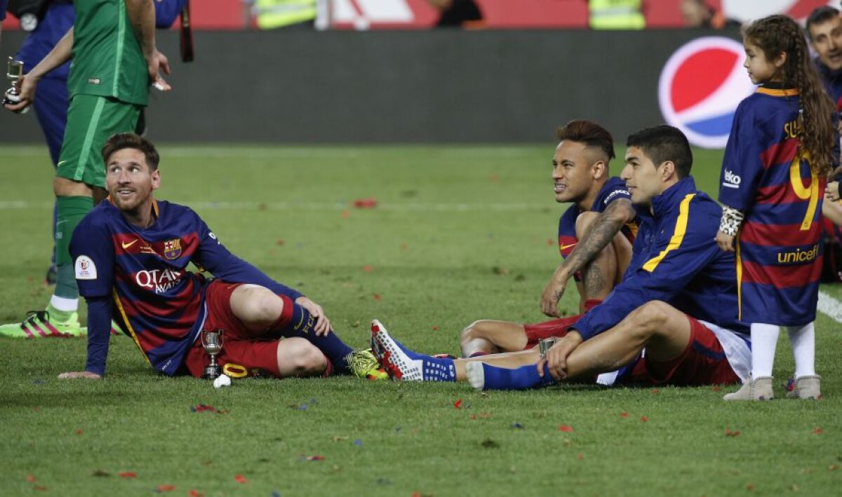 GALERIE FOTO Imagini senzaționale cu fotbaliștii Barcelonei sărbătorind alături de copiii lor