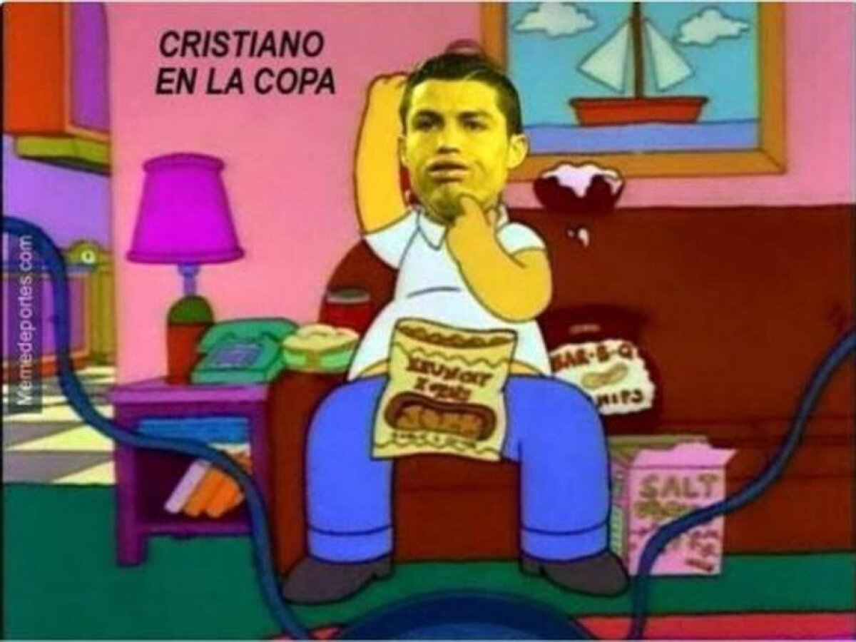 GALERIE FOTO Cele mai tari glume după finala Cupei Spaniei » Ce făcea Cristiano Ronaldo în timpul meciului și de ce s-a bucurat Messi