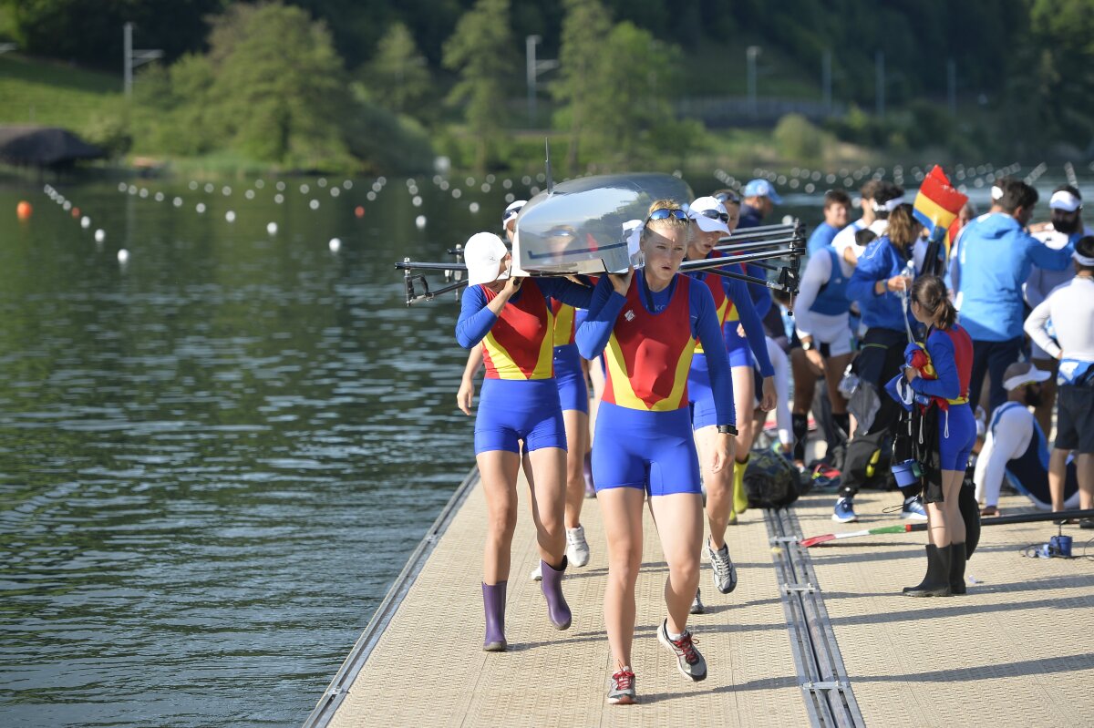 GALERIE FOTO + VIDEO "Ne vedem la Rio! Hai, România!" » Cum au reacționat fetele din barca de 8+1 după calificarea la JO