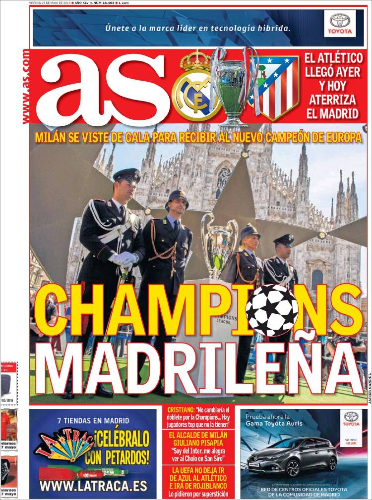 Ce scriu azi ziarele de sport din lume (27 mai 2016)