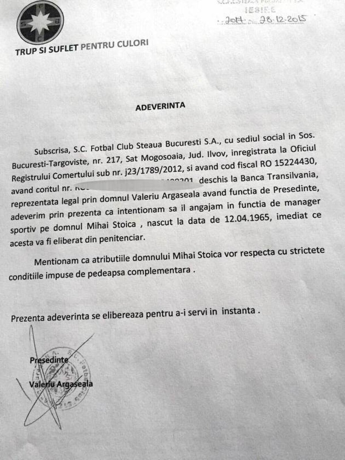 Are sau n-are MM voie la Steaua? Tribunalul București a răspuns ieri unei solicitări a Gazetei şi întăreşte ideea că "doi ani, după executarea închisorii, nu poate fi reprezentantul unui club de fotbal"