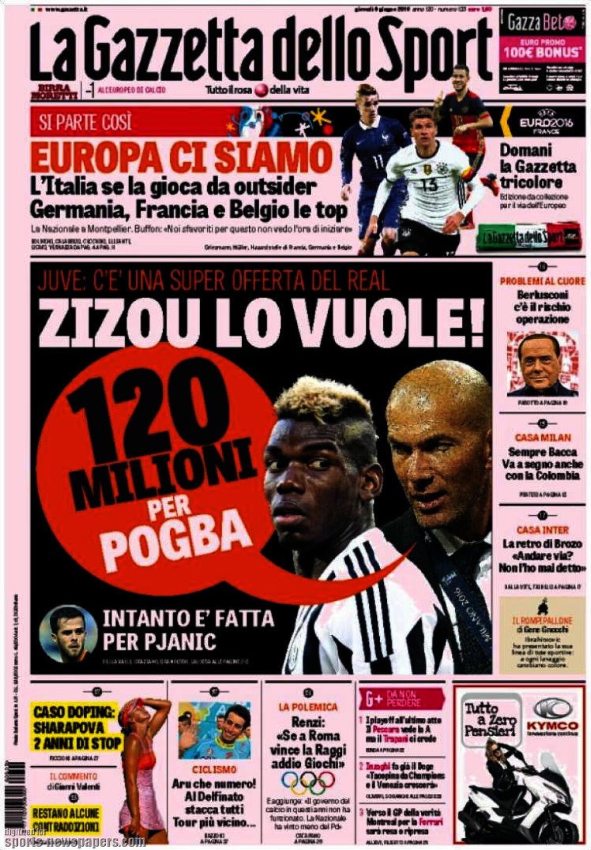 Ce scriu azi ziarele de sport din lume (9 iunie 2016)