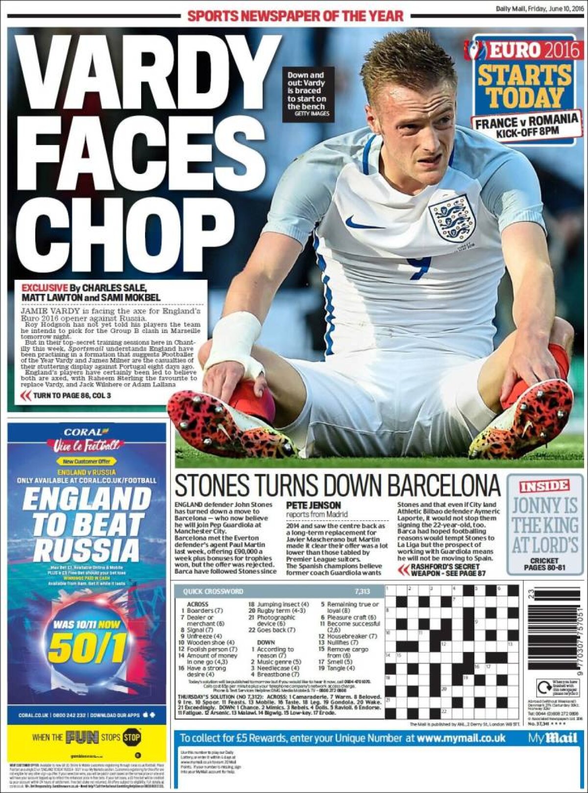 Ce scriu azi ziarele de sport din lume (10 iunie 2016)