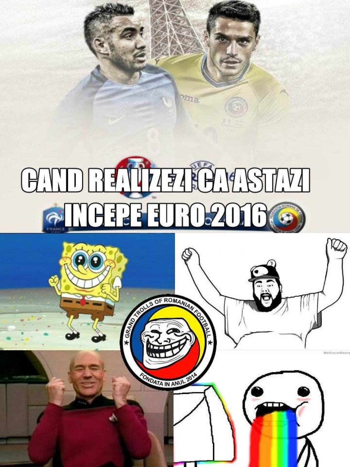 FRANȚA - ROMÂNIA » Zi de EURO! Cele mai bune 10 meme-uri înaintea debutului României la Campionatul European: "Cea mai bună tactică: Doamne ajută!"