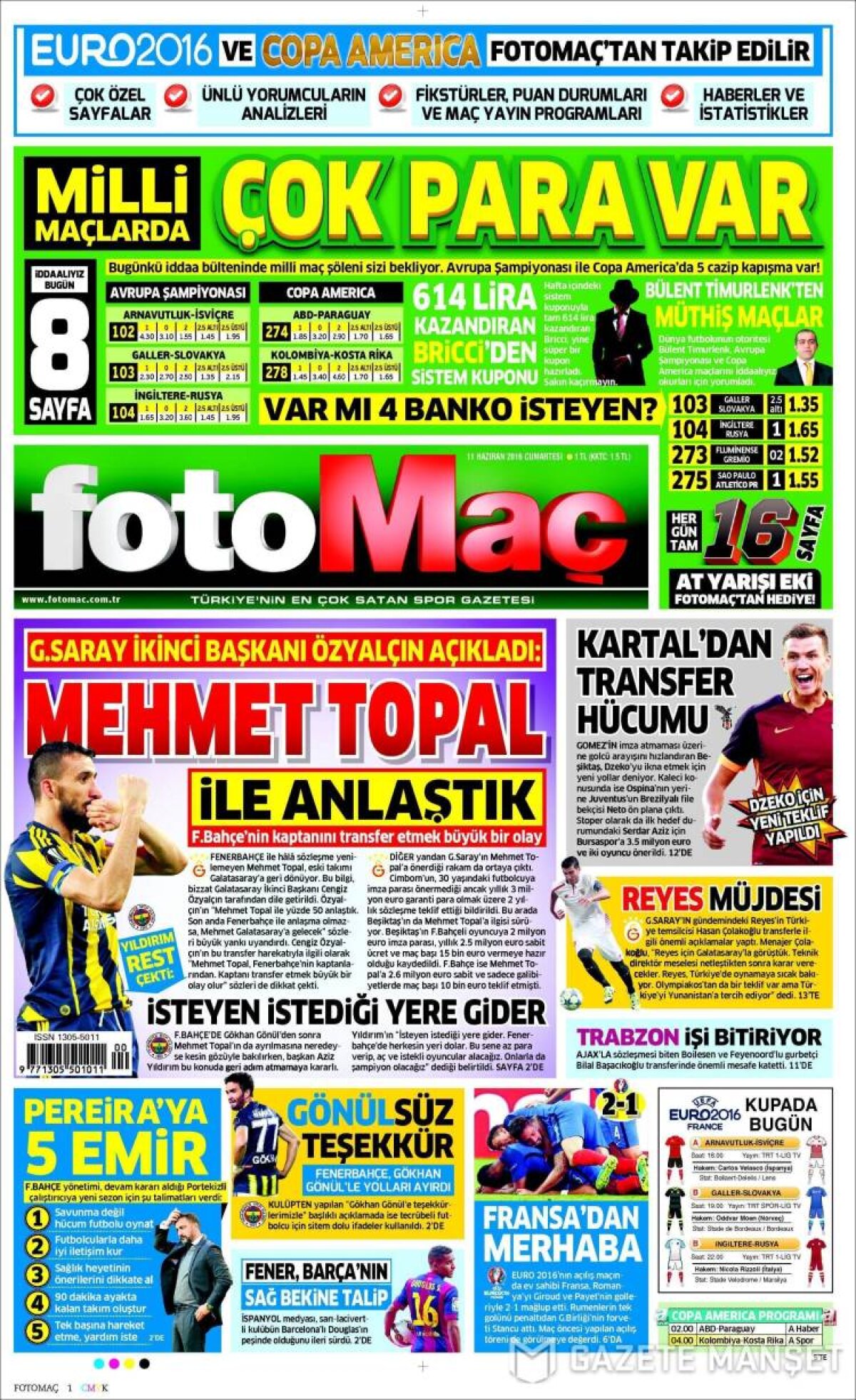 Ce scriu azi ziarele de sport din lume (11 iunie 2016)