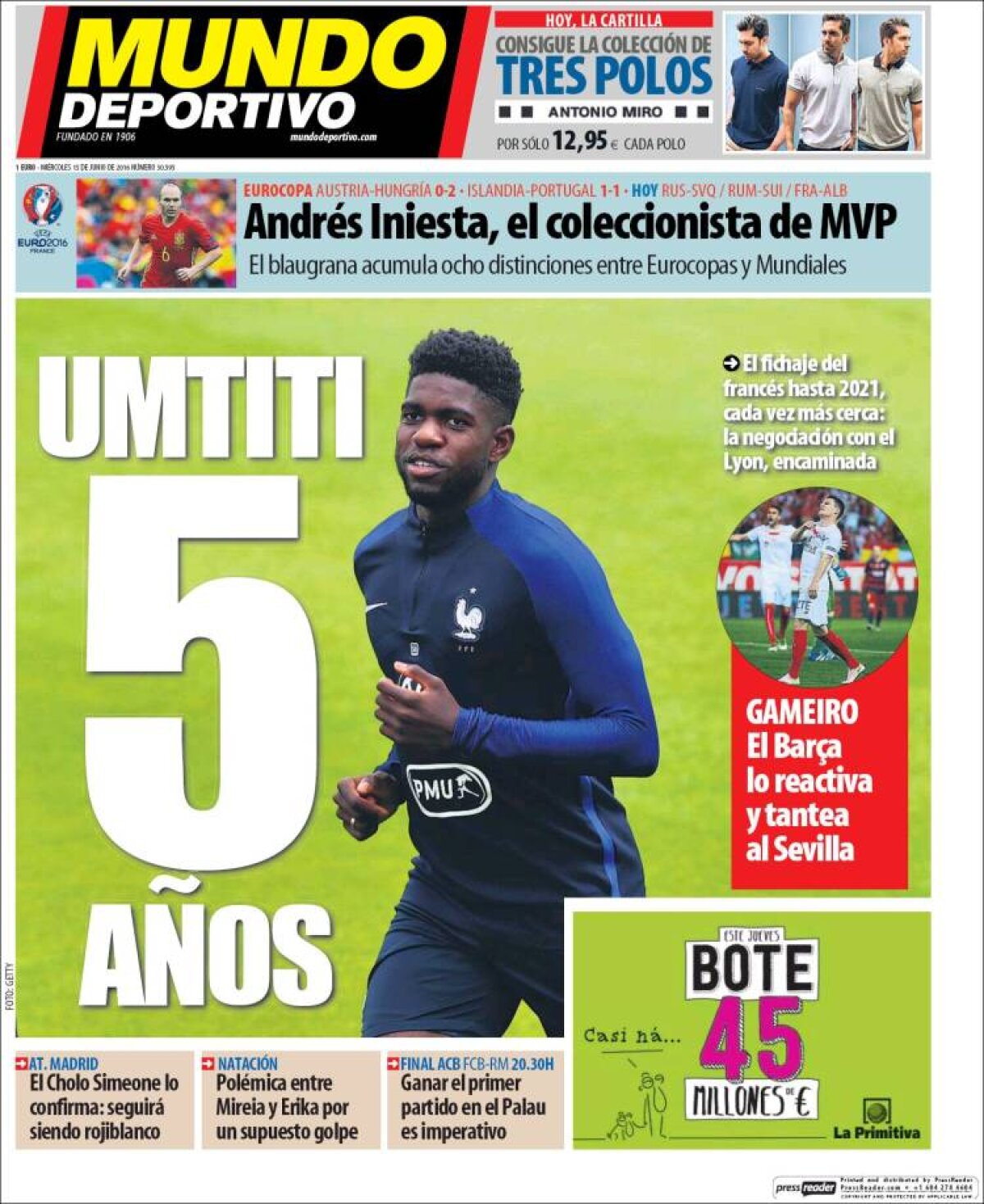 Ce scriu azi ziarele de sport din lume (15 iunie 2016)