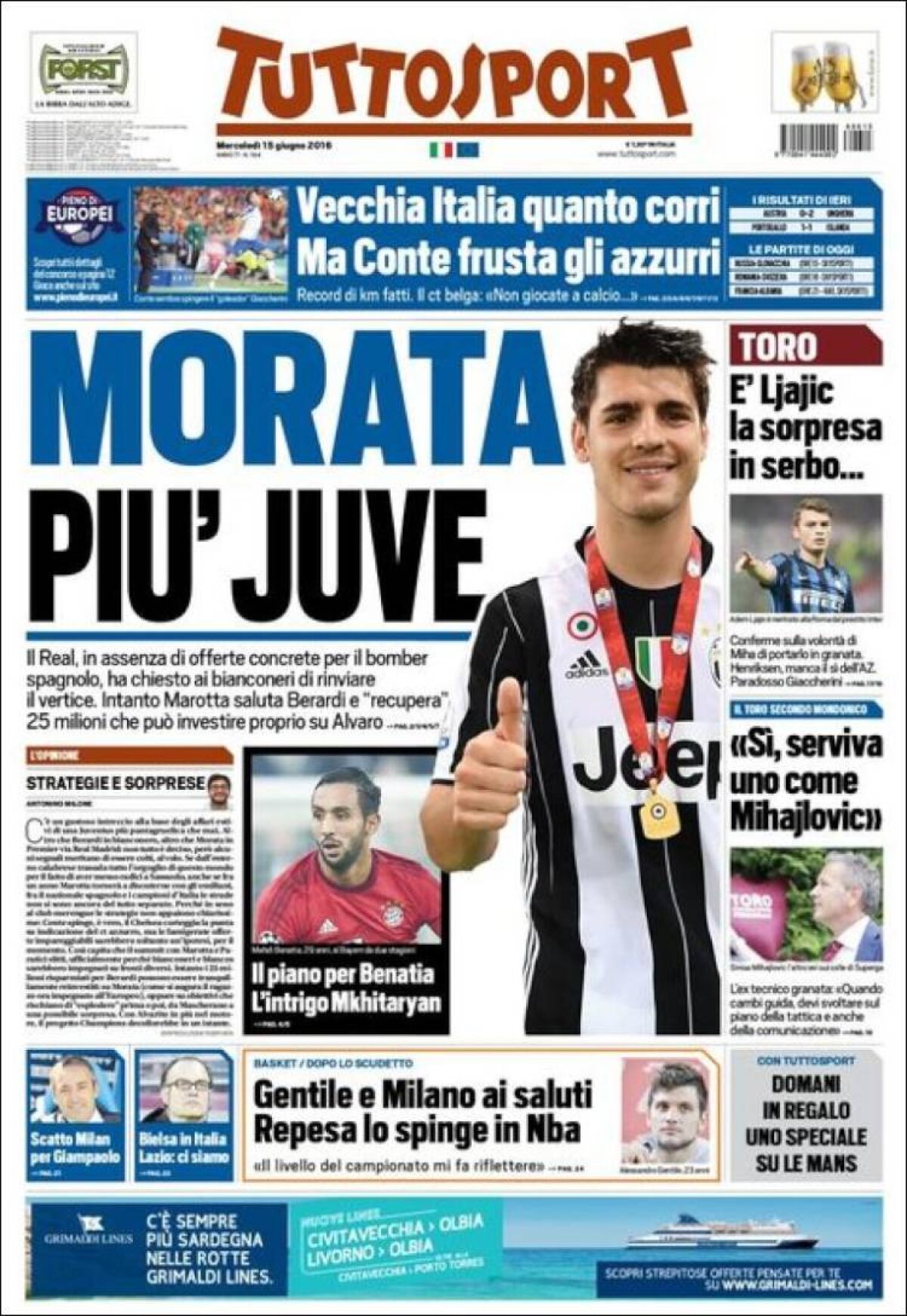 Ce scriu azi ziarele de sport din lume (15 iunie 2016)