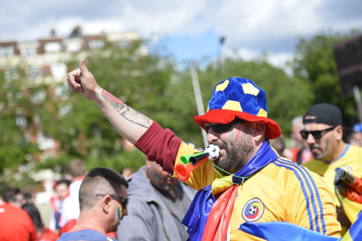 GALERIE FOTO Parisul în galben și roșu! Suporterii României și ai Elveției au făcut SHOW pe stadion