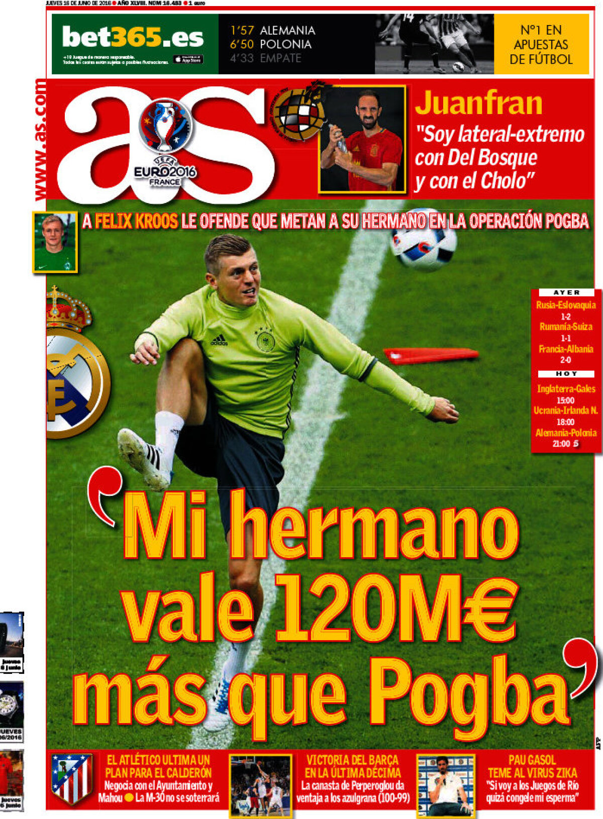 Ce scriu azi ziarele de sport din lume (16 iunie 2016)