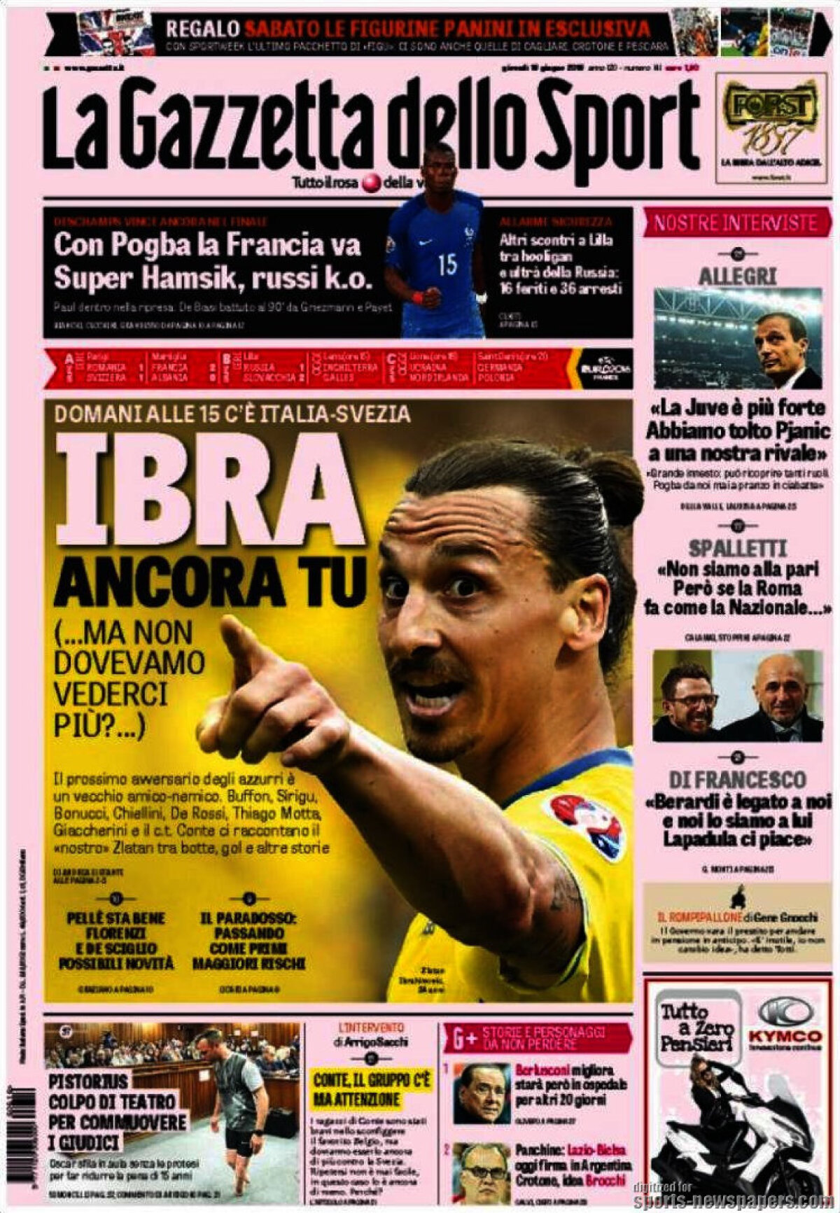 Ce scriu azi ziarele de sport din lume (16 iunie 2016)