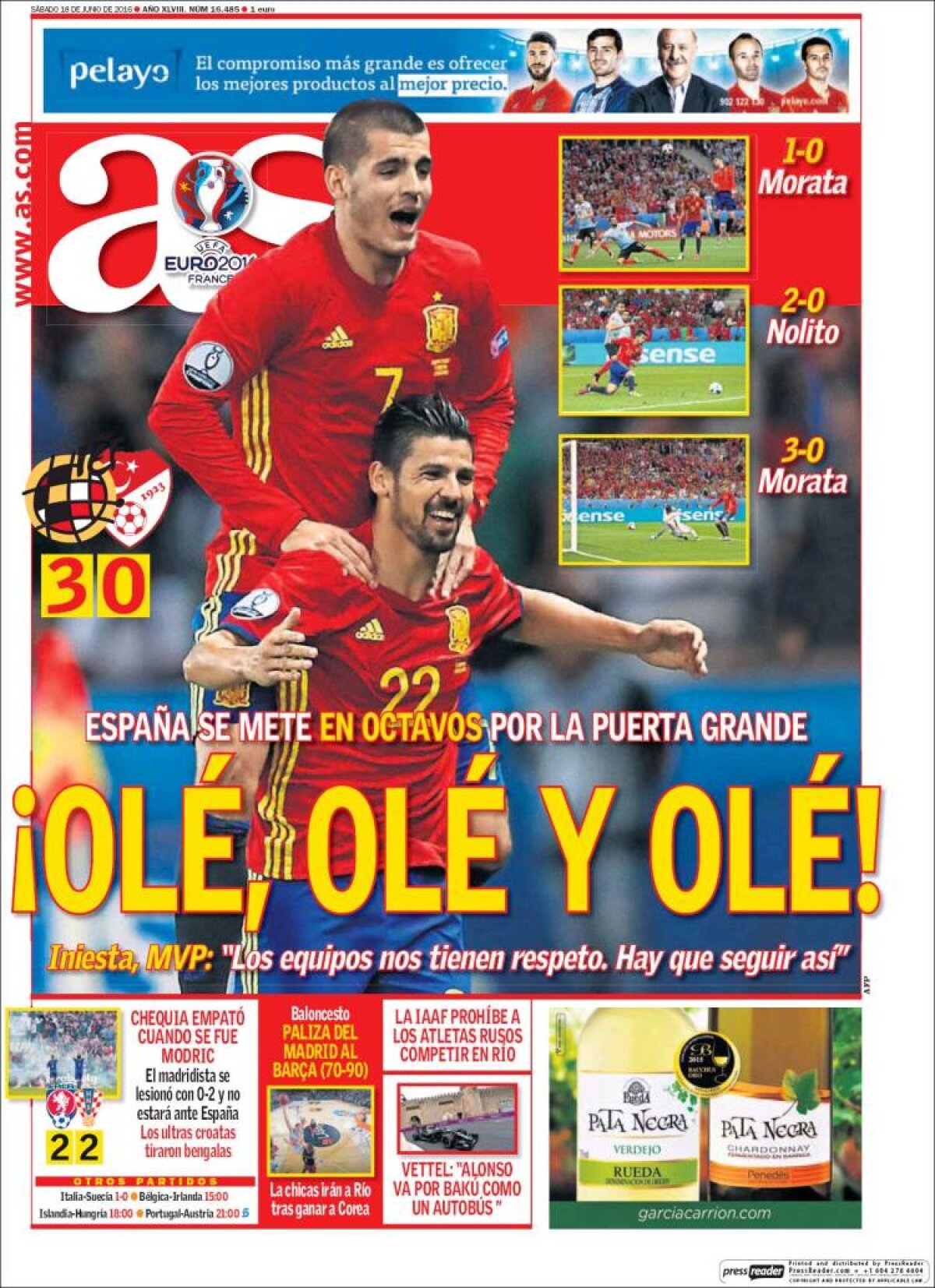 Ce scriu azi ziarele de sport din lume (18 iunie 2016)