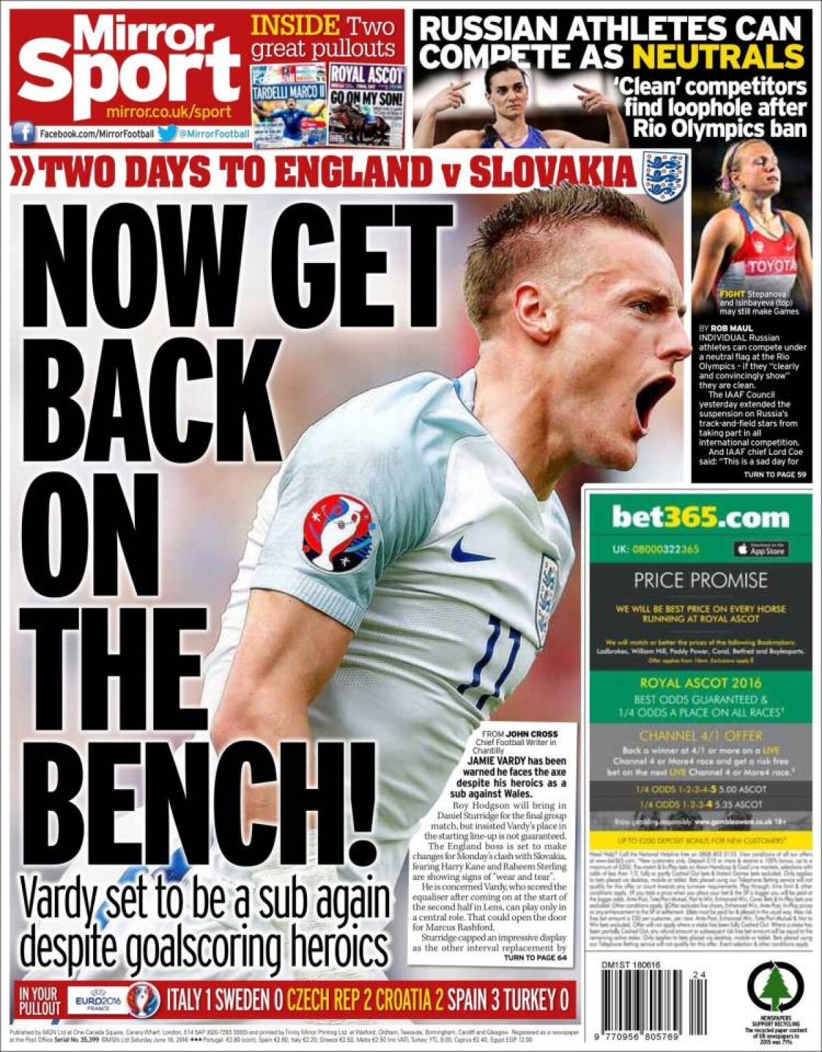 Ce scriu azi ziarele de sport din lume (18 iunie 2016)