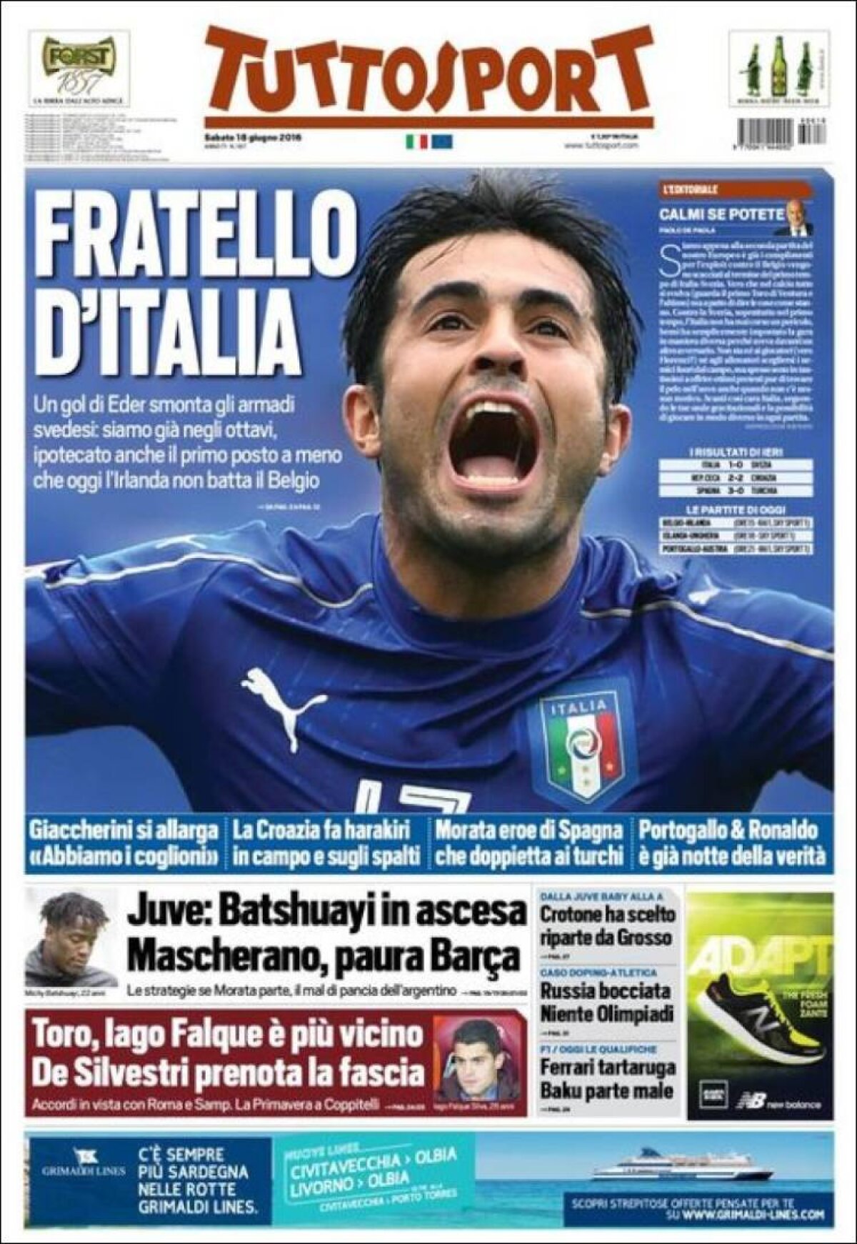 Ce scriu azi ziarele de sport din lume (18 iunie 2016)