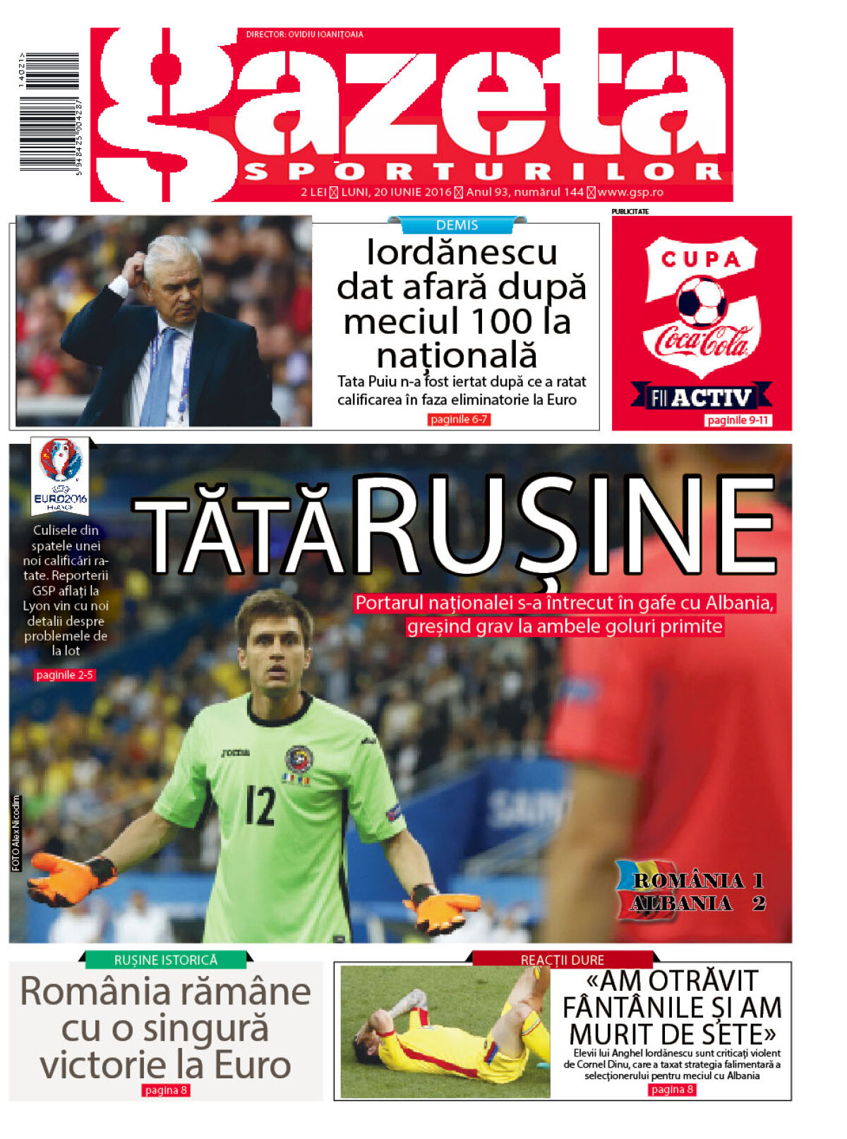 ROMÂNIA-ALBANIA, meciul unei generații! Cum vreți să vă ținem minte? Avem 8 prime pagini pregătite pentru mâine dimineață! Alegeți voi care este cea mai bună!