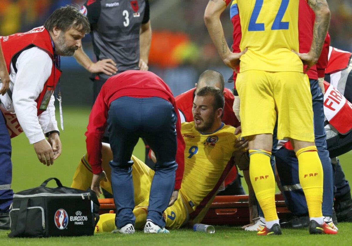 FOTO Accidentare groaznică pentru Alibec în meciul cu Albania! Care e verdictul medicilor "la cald"