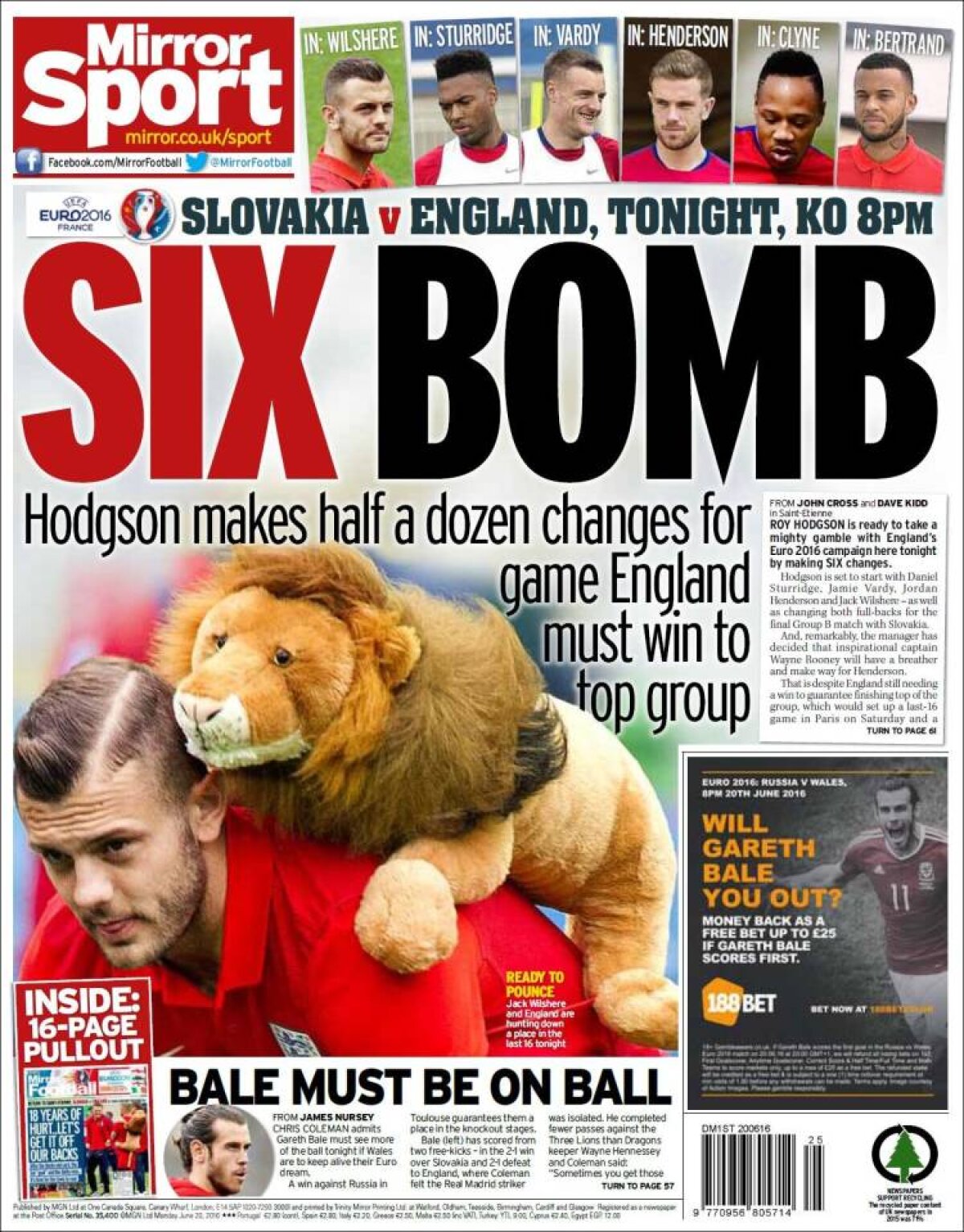 Ce scriu azi ziarele de sport din lume (20 iunie 2016)