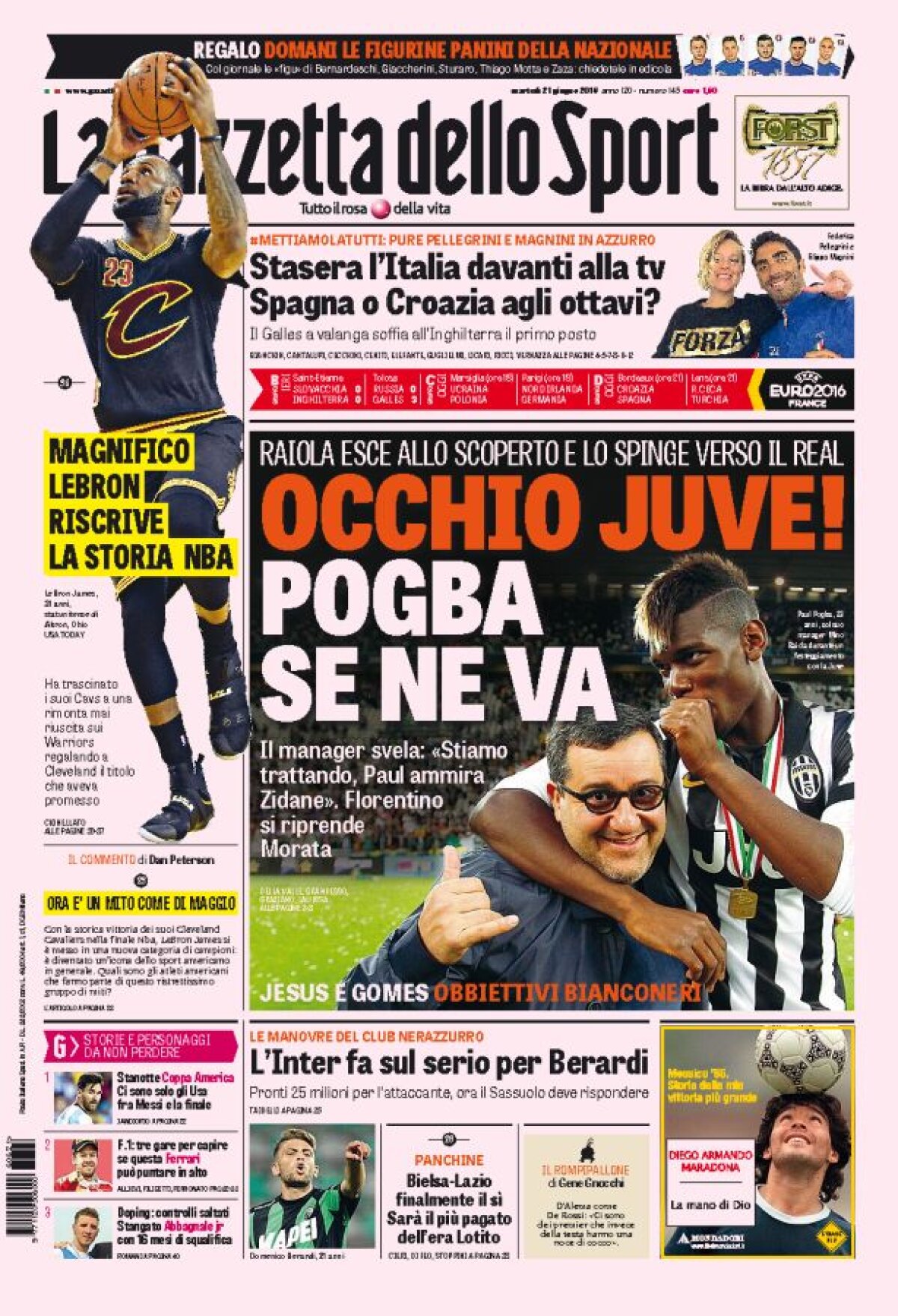 Ce scriu azi ziarele de sport din lume (21 iunie 2016)