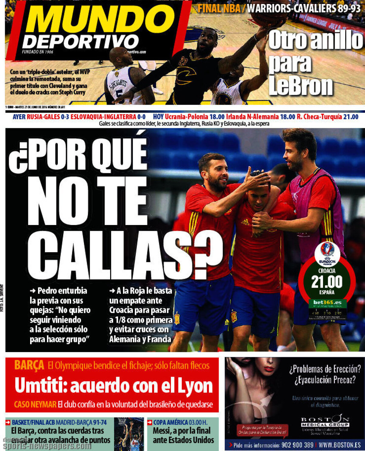 Ce scriu azi ziarele de sport din lume (21 iunie 2016)