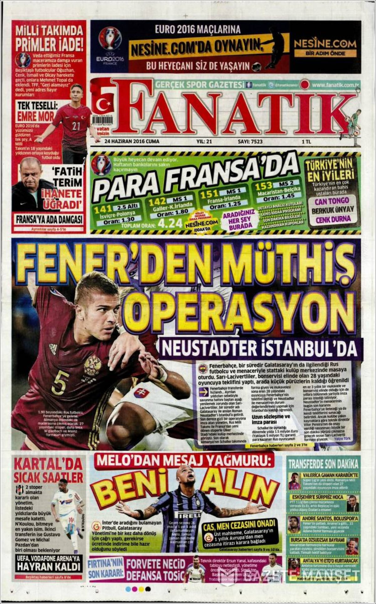 Ce scriu azi ziarele de sport din lume (24 iunie 2016)