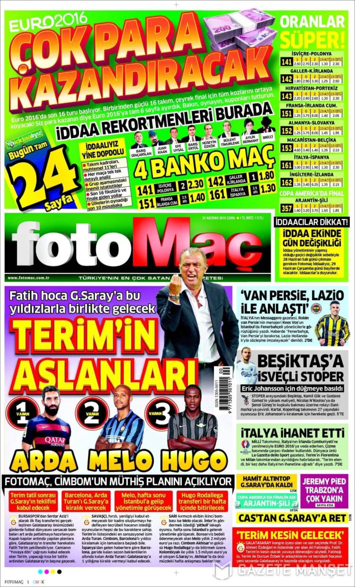 Ce scriu azi ziarele de sport din lume (24 iunie 2016)