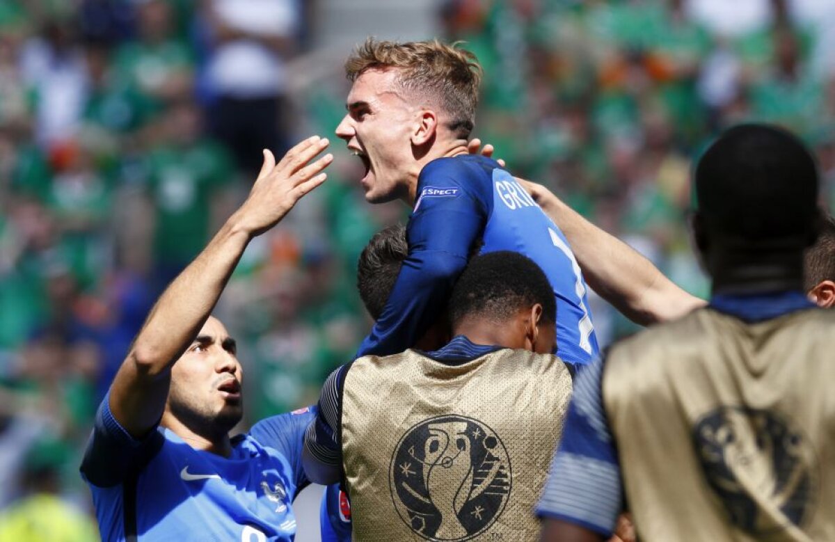 VIDEO ȘI FOTO » Franța merge mai departe după 2-1 cu Irlanda! Griezmann a fost eroul țării gazdă