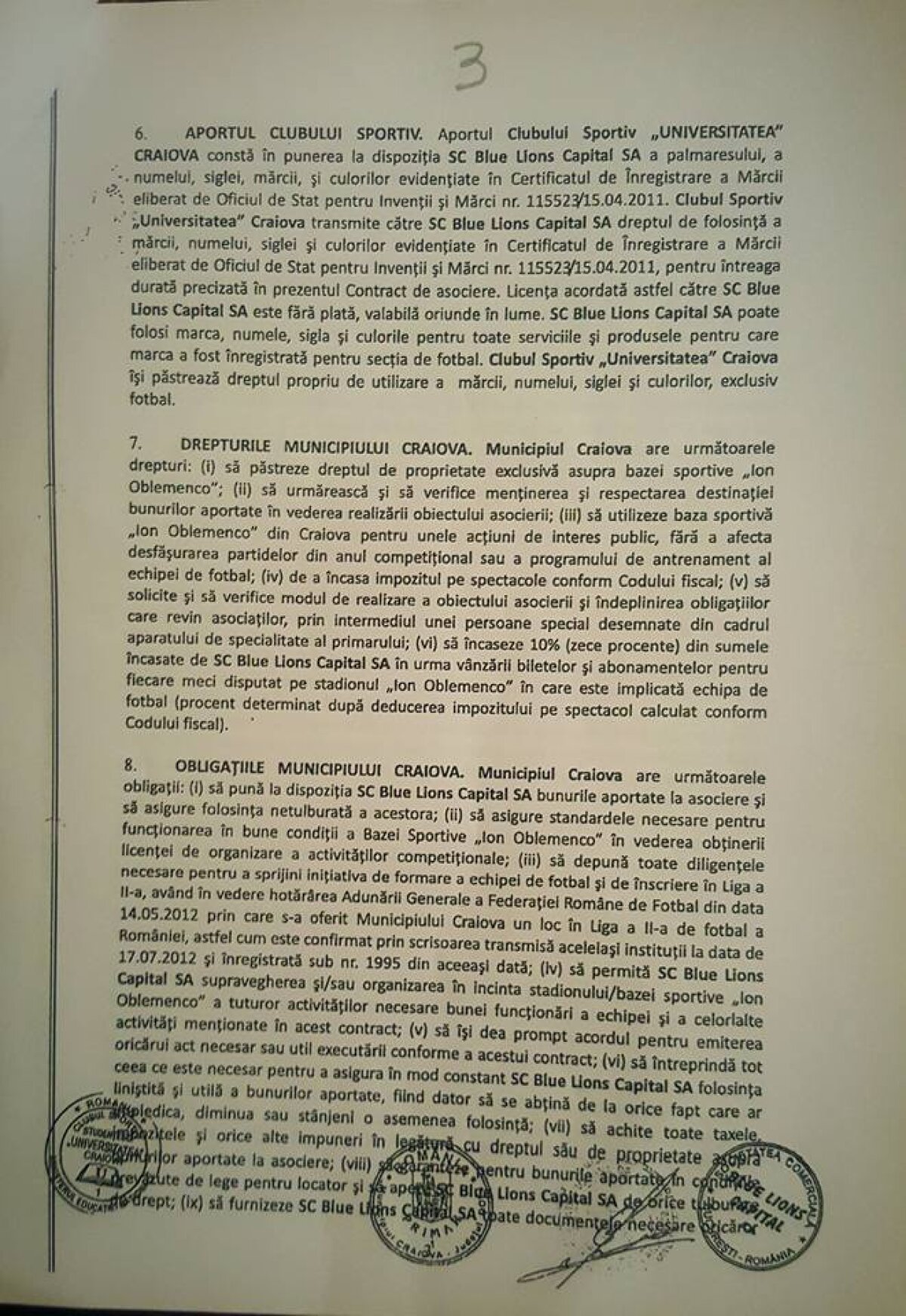 FOTO Mititelu a prezentat actele care ar demonstra că CSU Craiova nu aparține Olteniei: "Acesta e contractul"