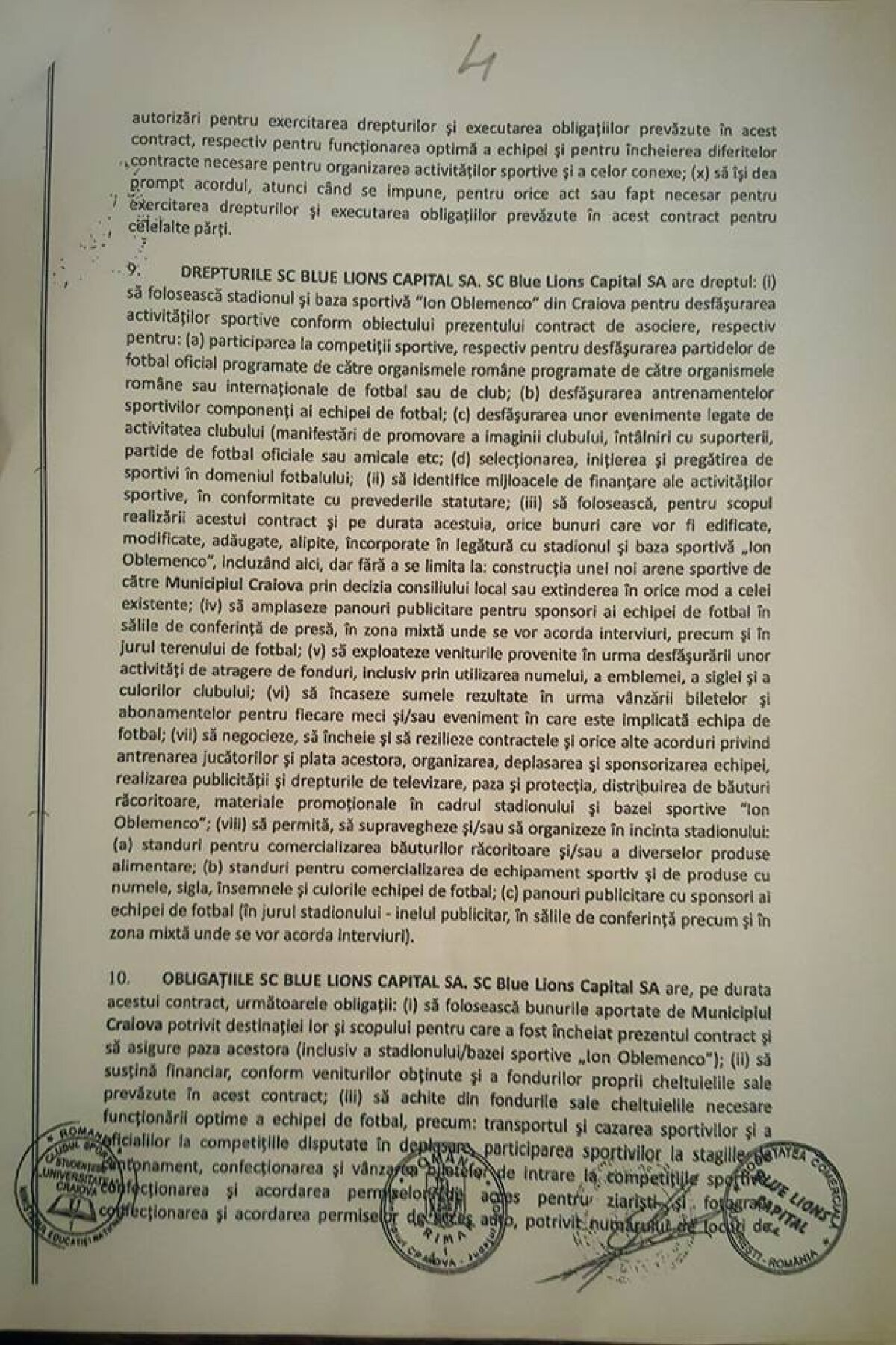 FOTO Mititelu a prezentat actele care ar demonstra că CSU Craiova nu aparține Olteniei: "Acesta e contractul"