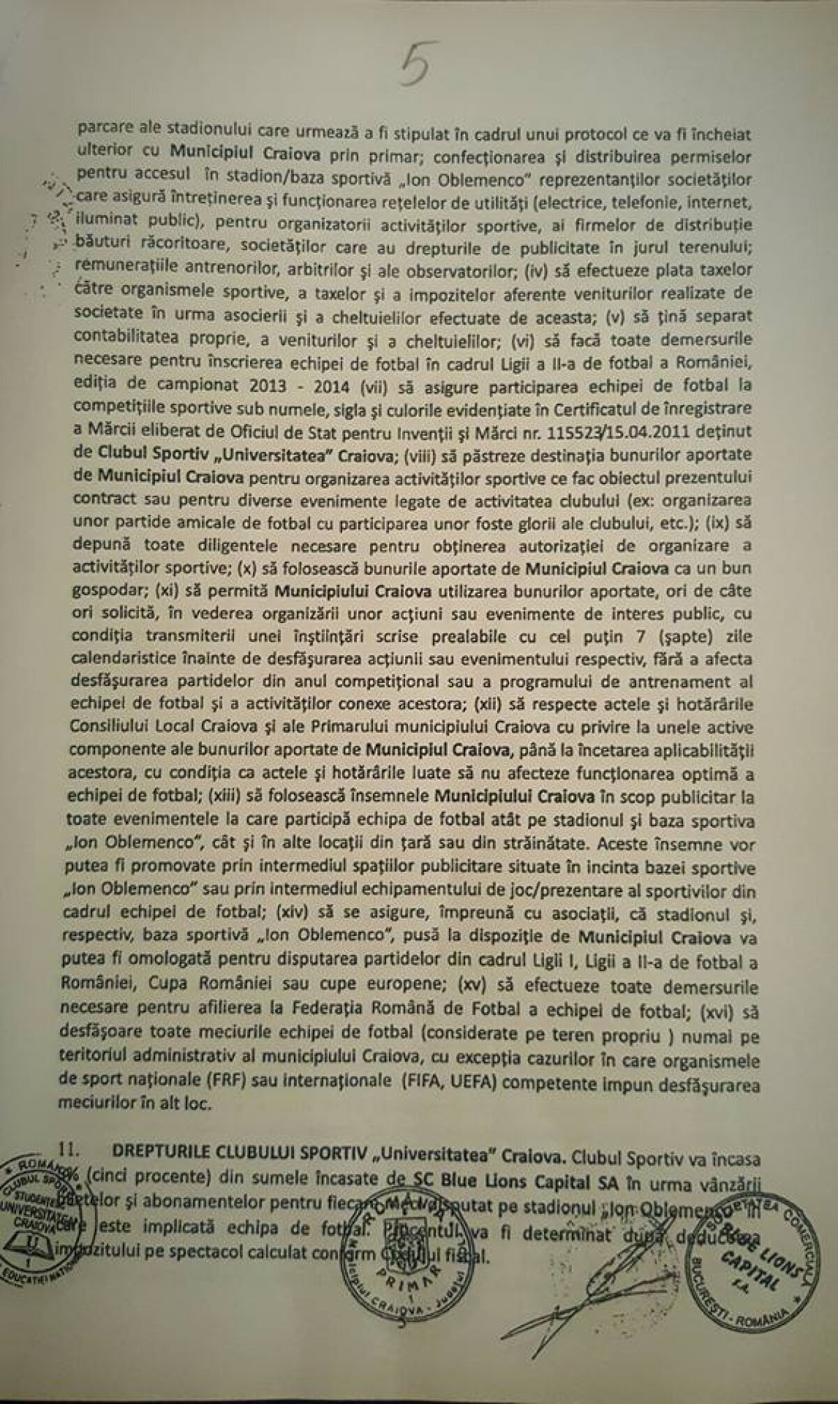 FOTO Mititelu a prezentat actele care ar demonstra că CSU Craiova nu aparține Olteniei: "Acesta e contractul"