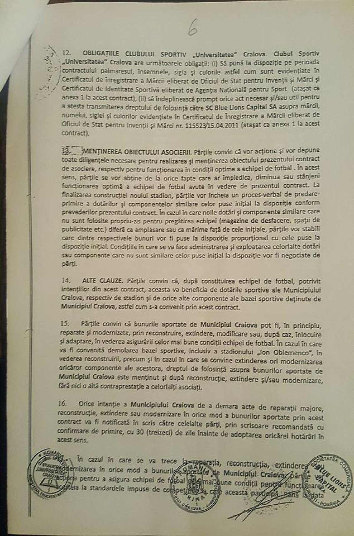 FOTO Mititelu a prezentat actele care ar demonstra că CSU Craiova nu aparține Olteniei: "Acesta e contractul"