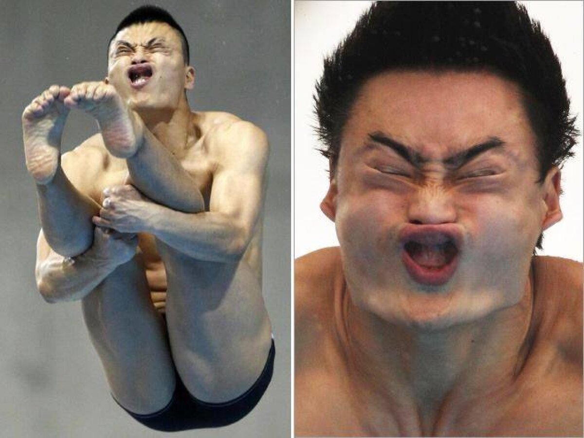 GALERIE FOTO Săritorii în apă fac cele mai amuzante feţe! Imagini inedite din timpul competiţiei :D