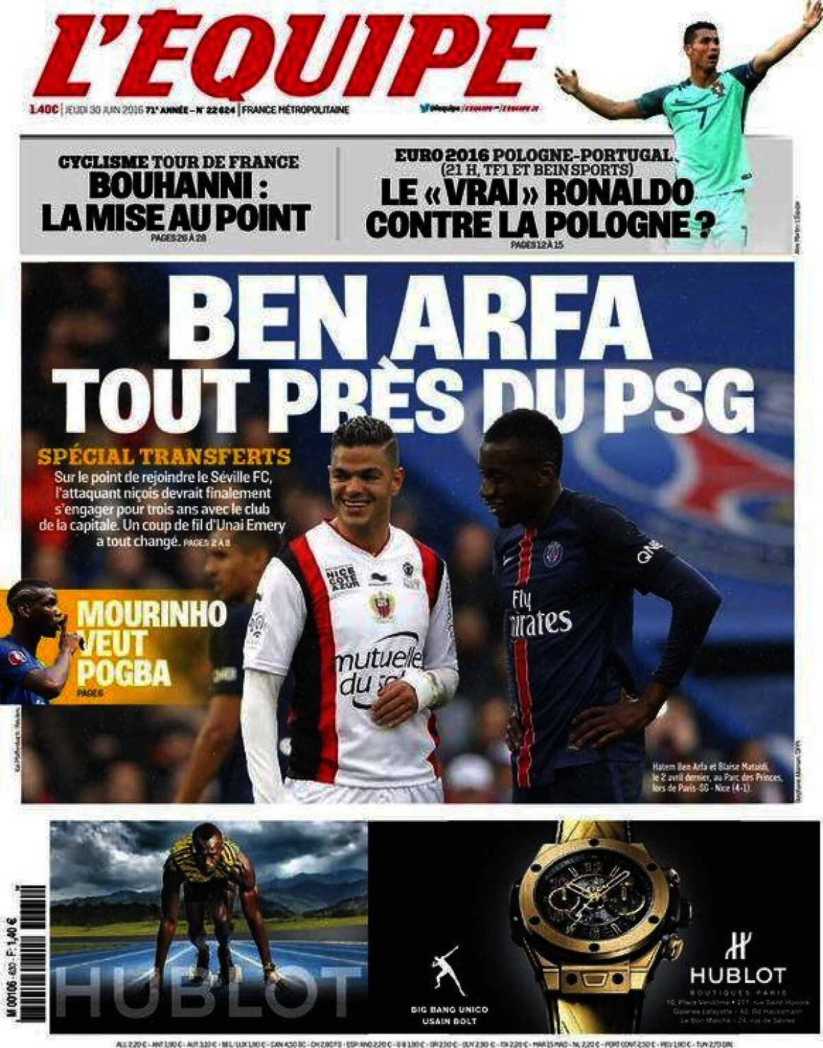 Ce scriu azi ziarele de sport din lume (30 iunie 2016)