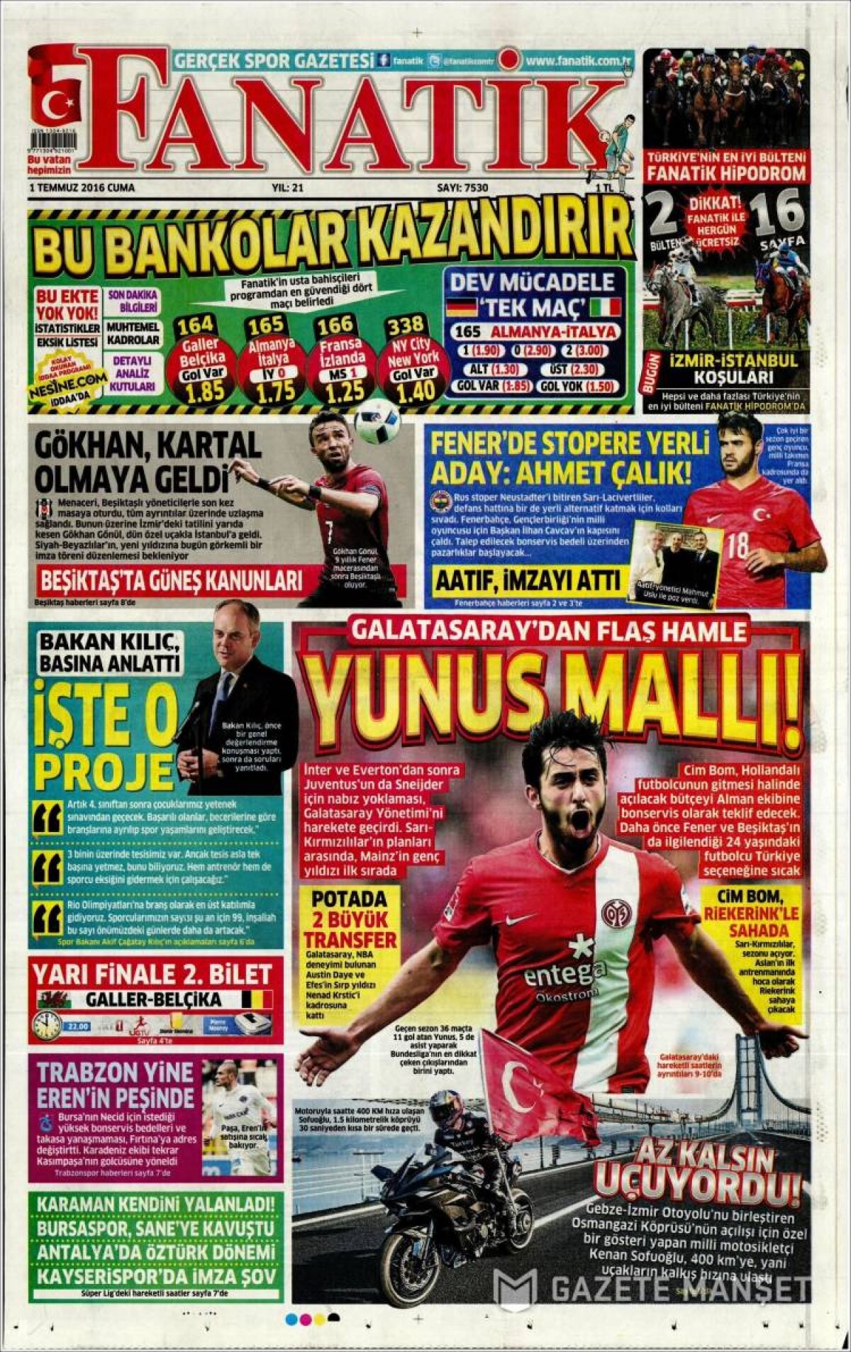 Ce scriu azi ziarele de sport din lume (1 iulie 2016)