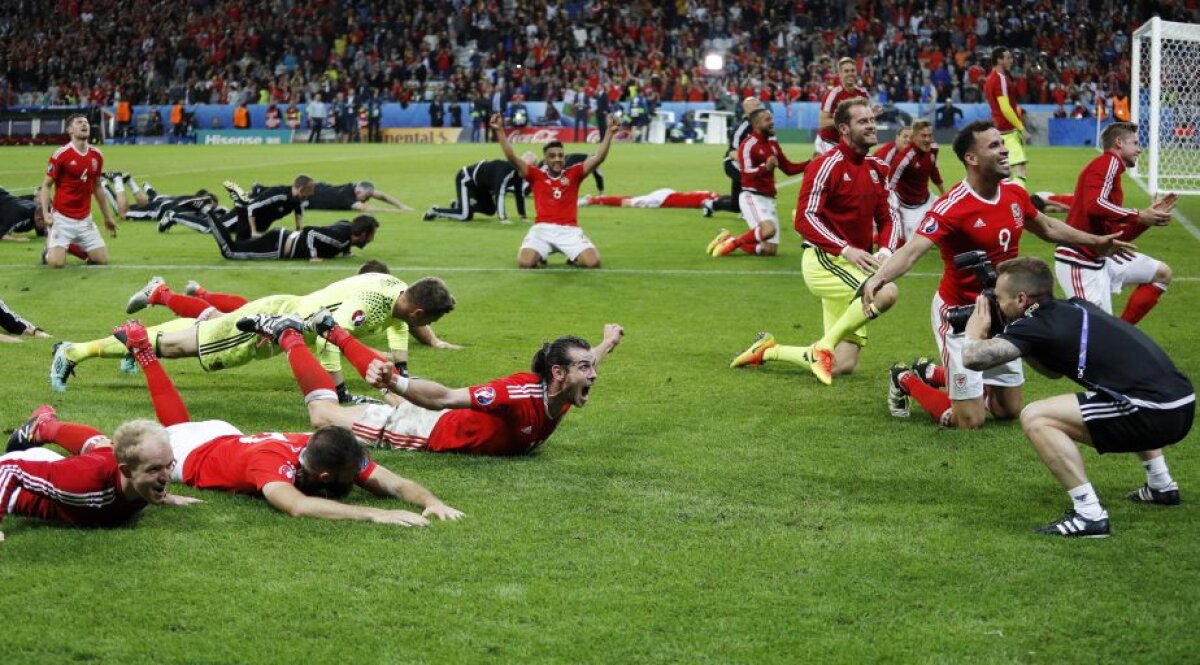 GALERIE FOTO Imagini fabuloase! Ce s-a întâmplat după calificarea Țării Galilor în semifinalele EURO
