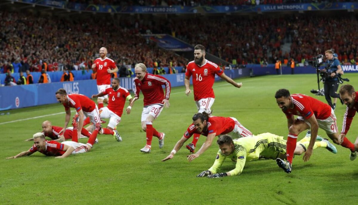 GALERIE FOTO Imagini fabuloase! Ce s-a întâmplat după calificarea Țării Galilor în semifinalele EURO