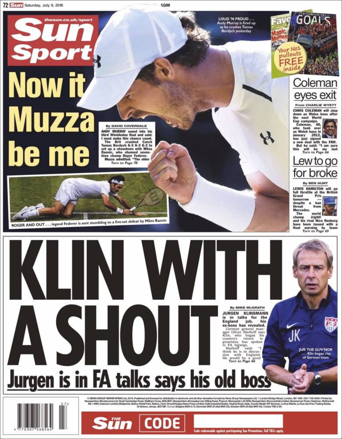 Ce scriu azi ziarele de sport din lume (9 iulie 2016)