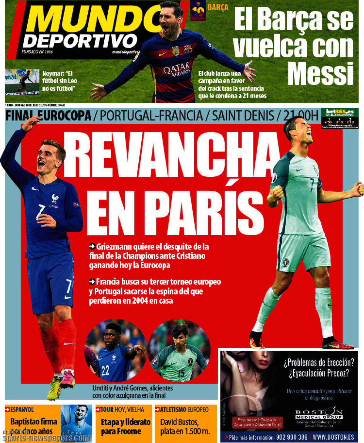 Ce scriu azi ziarele de sport din lume (10 iulie 2016)