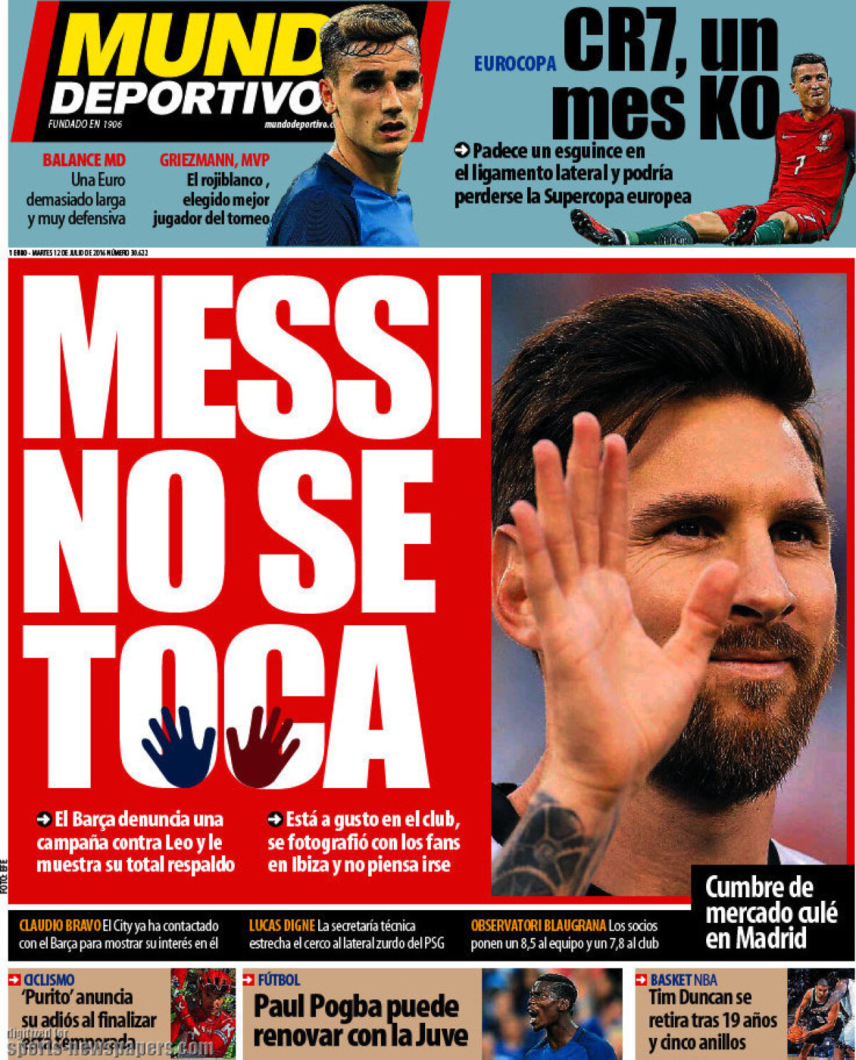 Ce scriu azi ziarele de sport din lume (12 iulie 2016)