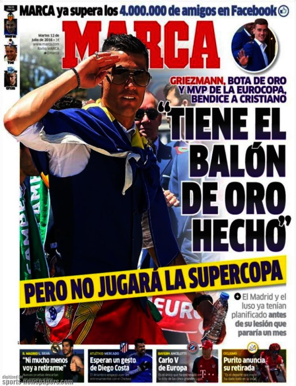 Ce scriu azi ziarele de sport din lume (12 iulie 2016)