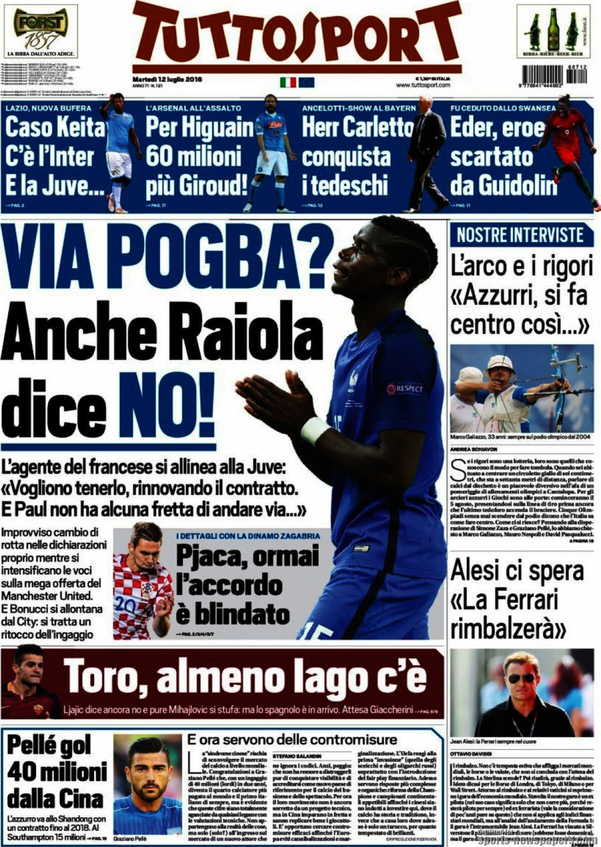 Ce scriu azi ziarele de sport din lume (12 iulie 2016)